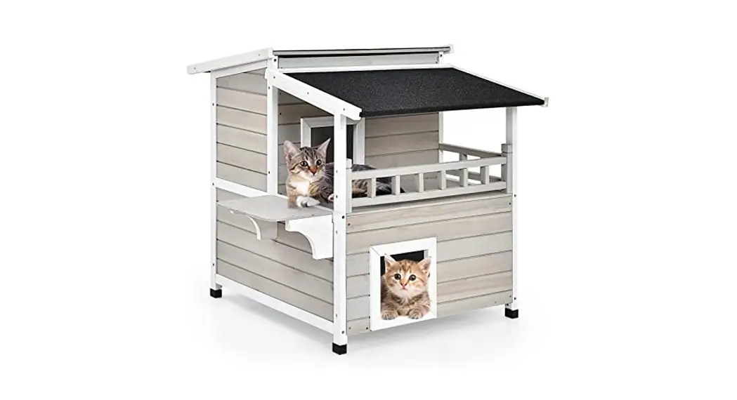 Wiltec 52200 Wooden Weatherproof Cat House Instruction Manual