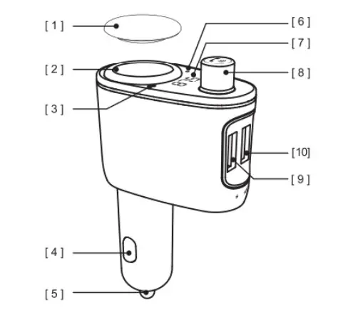 Baseus CCALL-RH01 Locomotive Bluetooth MP3 Vehicle Charger - Parts