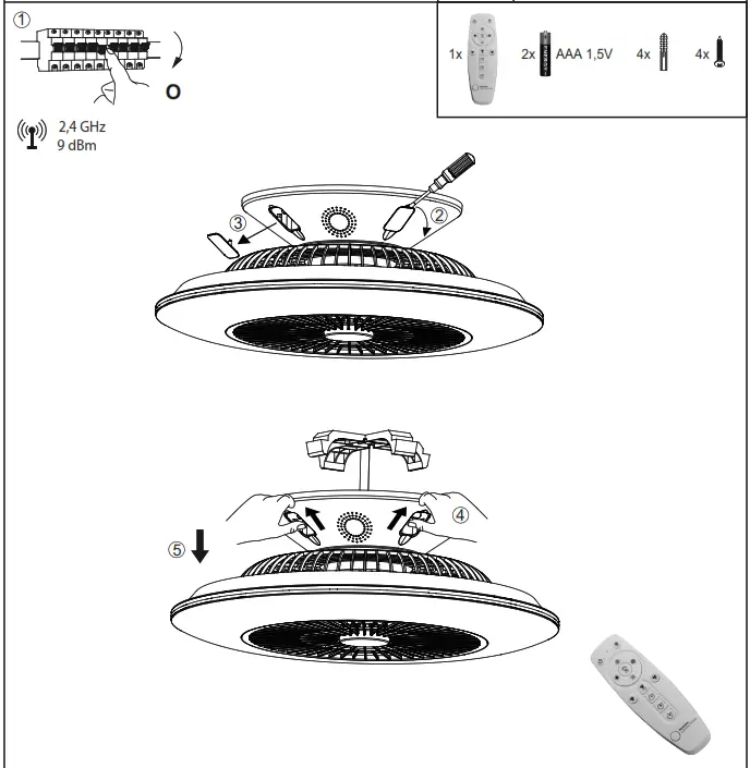 Paul Neuhaus 996737 LED ceiling light, steel-colored, round, fan function, CCT, Ø 58cm - icon4