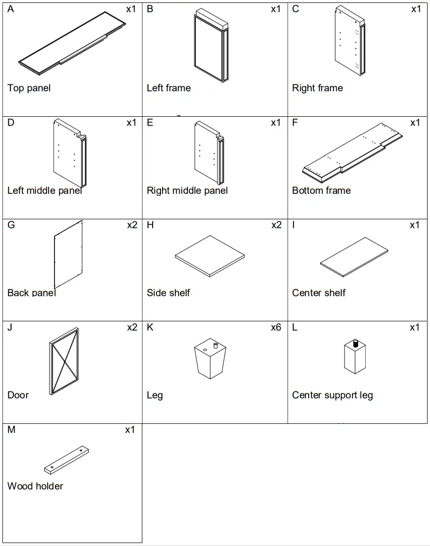 SEI FURNITURE HD071930 Toppington Gold Mirrored Media Console FIG 13