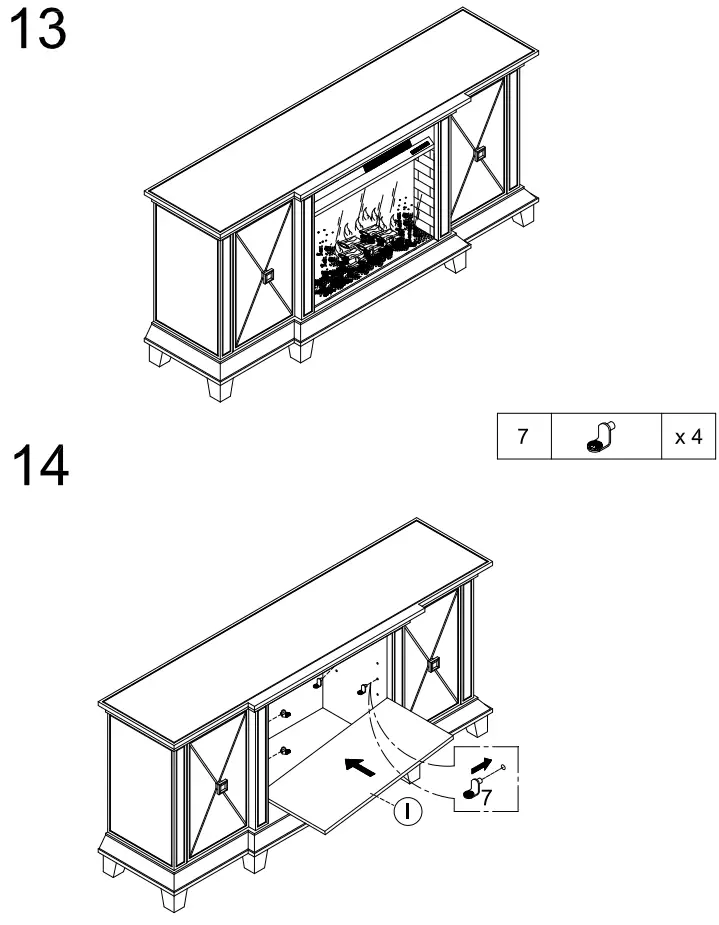 SEI FURNITURE HD071930 Toppington Gold Mirrored Media Console FIG 4