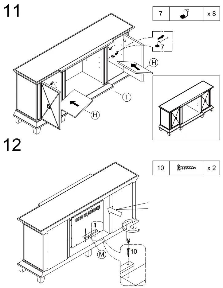 SEI FURNITURE HD071930 Toppington Gold Mirrored Media Console FIG 5