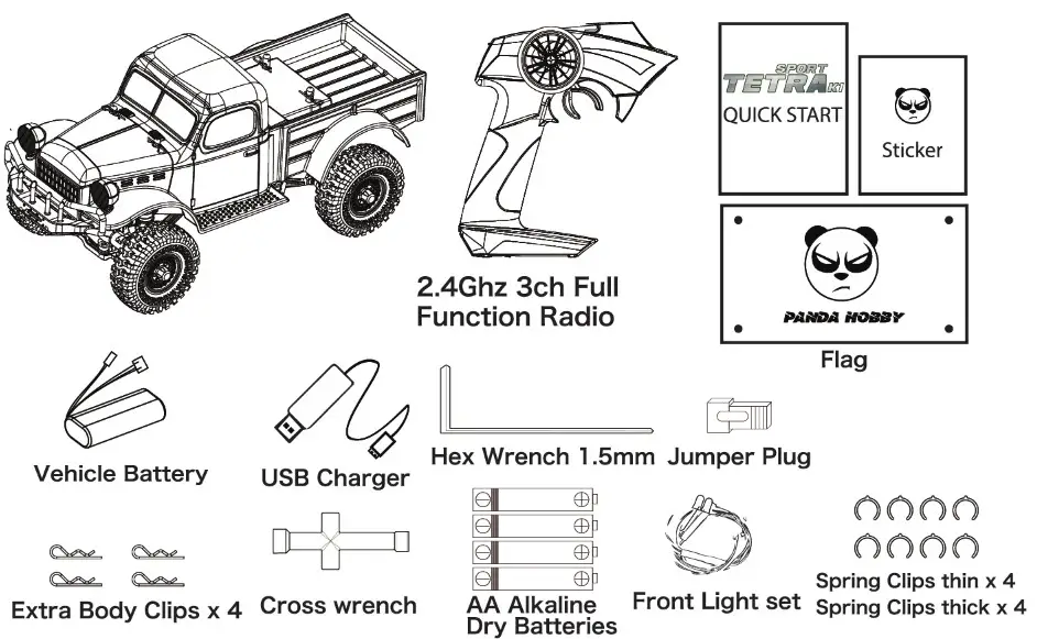 PANDA HOBBY TETRA K1 Scale Crawler - box contents