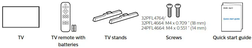 Philips Roku TV 4764 , 4664 series - What’s in the box