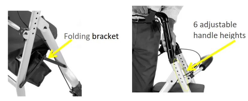 Comodita Spazio Special Extra Wide Rolling Walker with Orthopedic Seat - fig3