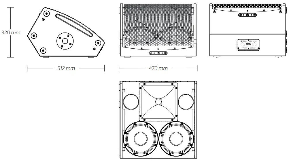 IDea EXO SM16 Dual 8 Inch Passive Stage Monitor-fig1