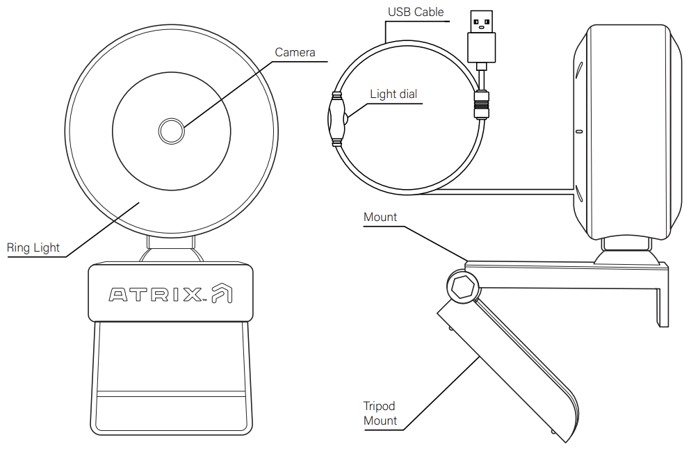 ATRIX GSSK07 1080p High Definition with LED Light Streaming Camera - 1