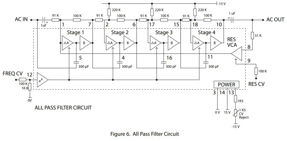 coolaudio V3320 Voltage Controlled Filter-Typical Application Circuit4
