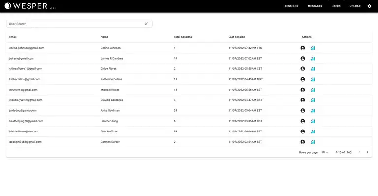 WESPER Sleep Provider Portal - MESSAGES USERS AND DETTINGS TAB 2