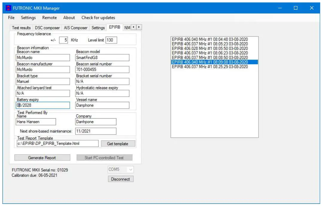 DANPHONE Futronic MKII Manager - fig 5