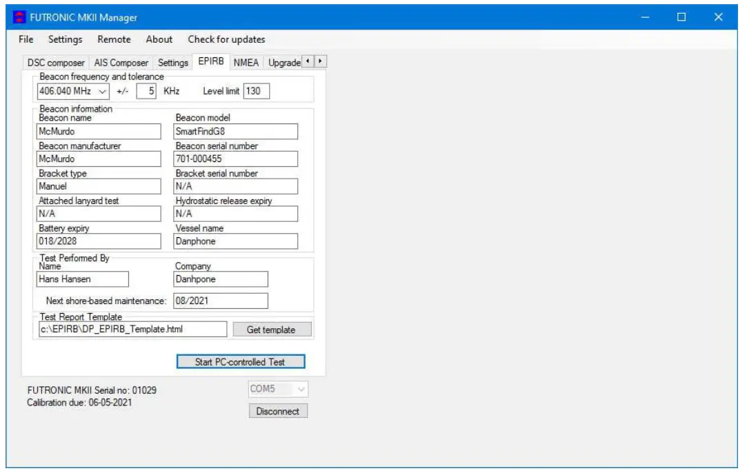 DANPHONE Futronic MKII Manager - fig 7