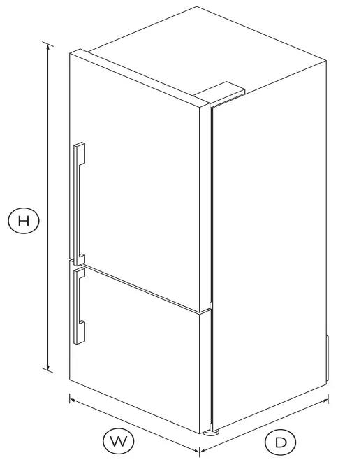 FISHER PAYKEL RF442BRXFD5 Freestanding Refrigerator Freezer - DIMENSIONS