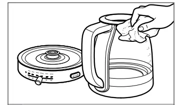 CLEANING THE GLASS TEA KETTLE AND ACCESSORIES Figure 2