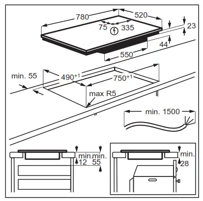 Electrolux EIV84550 80cm Built in Induction Hob - fig2