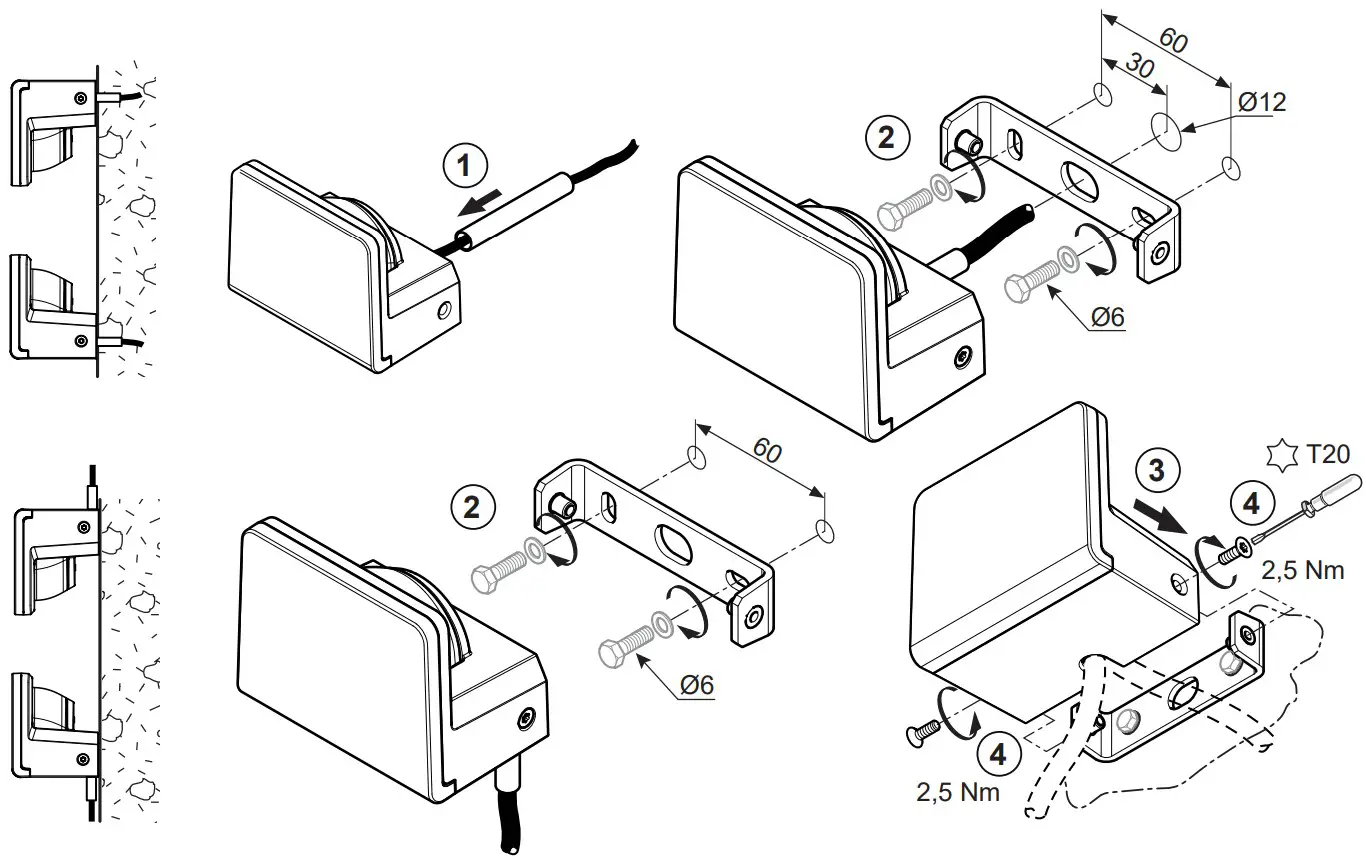 THORN RAA S 1L35 830 HFX RB 6K MSF ANT Wall Mounting Interface - FIGURE 3