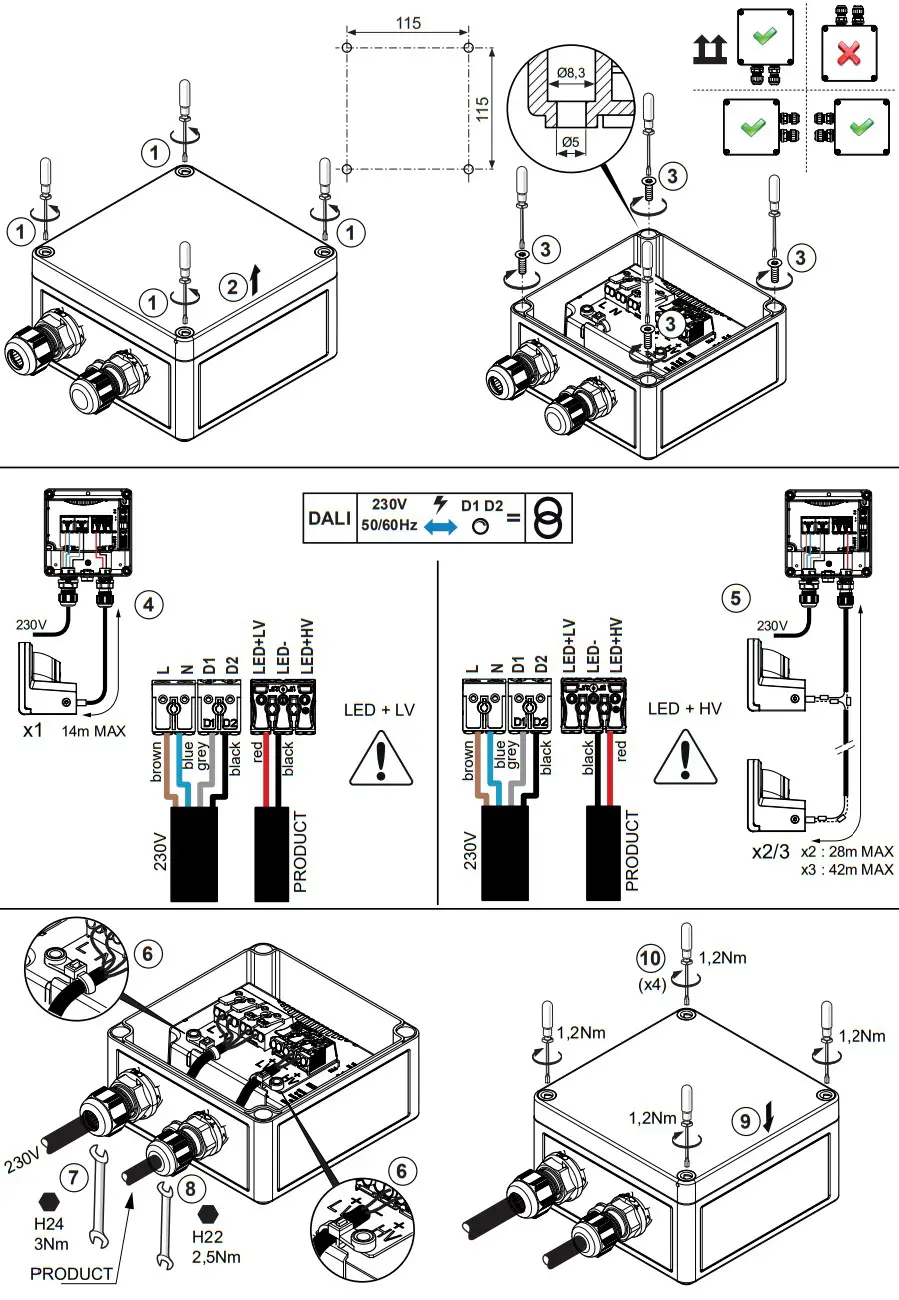 THORN RAA S 1L35 830 HFX RB 6K MSF ANT Wall Mounting Interface - FIGURE 5