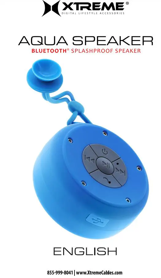 XTREME XBS9-1048 Aqua Bluetooth Splashproof Speaker User Manual