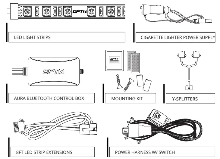 OPT7 LIGHTING AURA PRO Truck Bed Strip Lighting Kit - fig 1