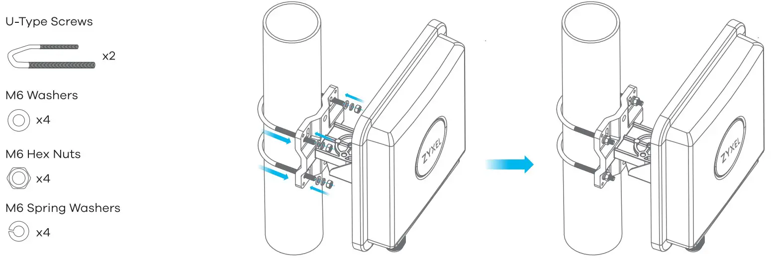 ZYXEL LTE7490-M904 4G LTE-A Pro Outdoor Router - polea