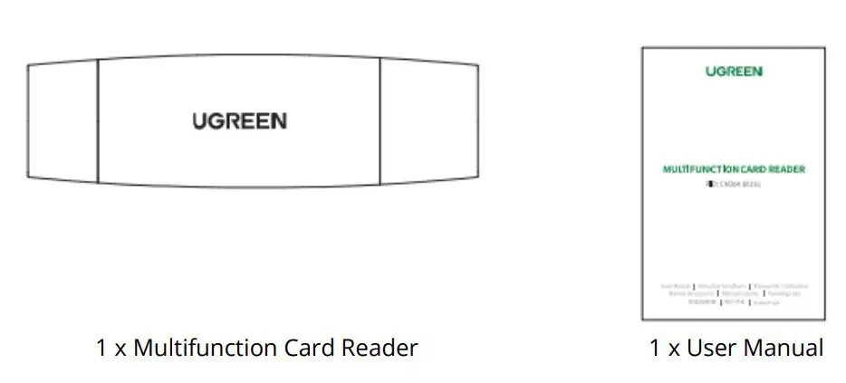 UGREEN CM304 USB + USB-C Adapter Card Reader User Manual - Package Contents