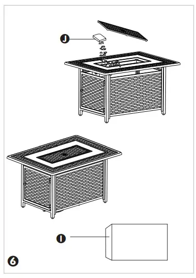 Fire Sense 63699 Albany 44-Inch Rectangular Aluminum Propane Gas Fire Pit - fig 8