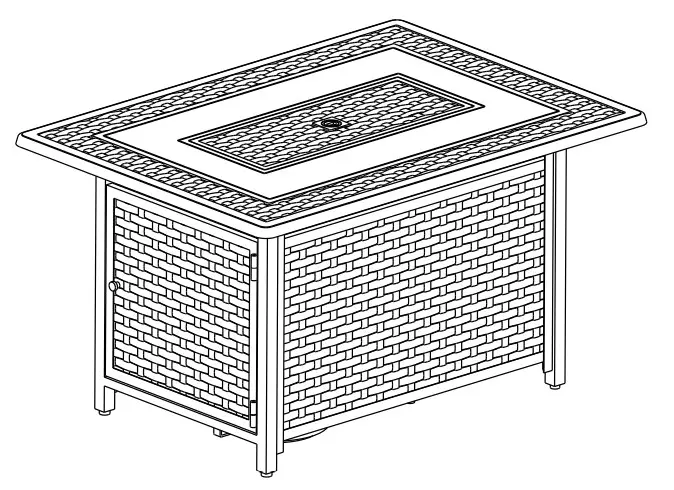 Fire Sense 63699 Albany 44-Inch Rectangular Aluminum Propane Gas Fire Pit