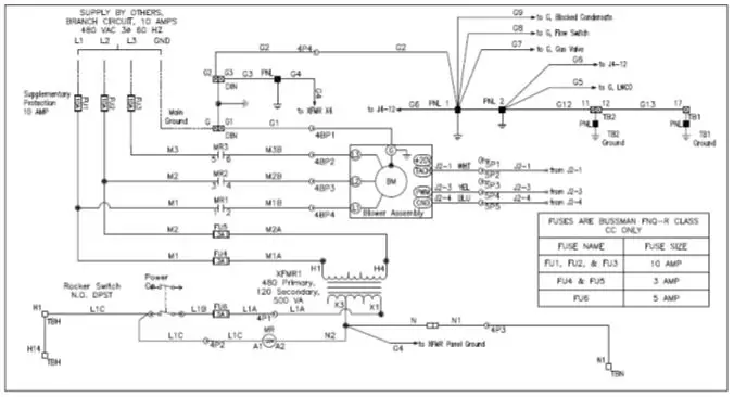 Patterson Kelley P-K Storm Gas Fired Boiler - Control Transformer Diagrams 440-480 VAC, Three Phase, 60 Hz