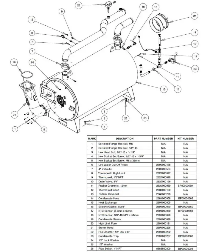 Patterson Kelley P-K Storm Gas Fired Boiler - Heat Exchanger Assembly ST-3500 & ST-4000