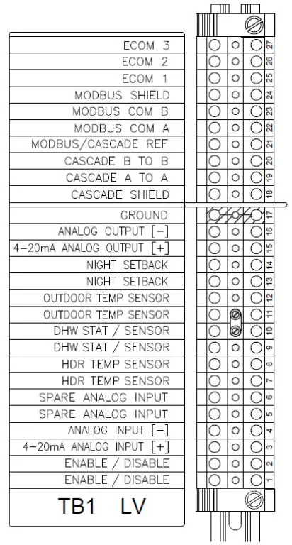 Patterson Kelley P-K Storm Gas Fired Boiler - Low Voltage (TB1) Terminal Block