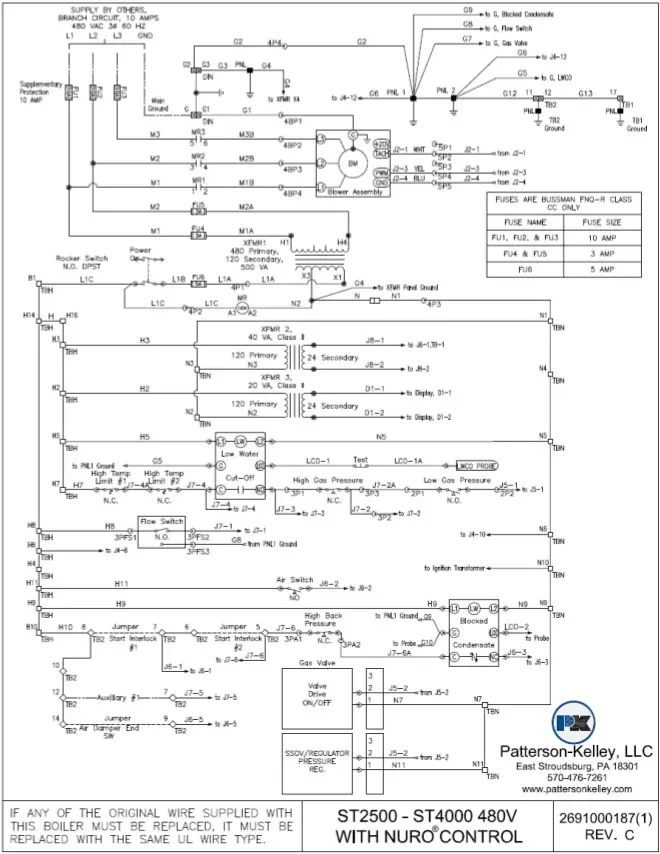 Patterson Kelley P-K Storm Gas Fired Boiler - Natural Gas 480 Volt 1