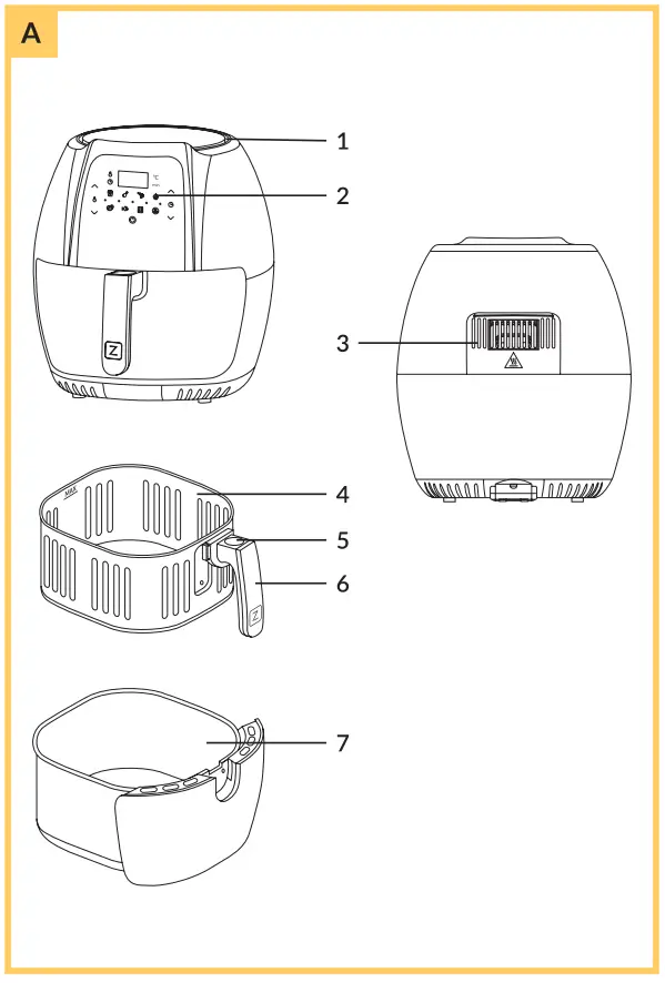 ZEEGMA Air Fryer Close Grand Black - Fig 1