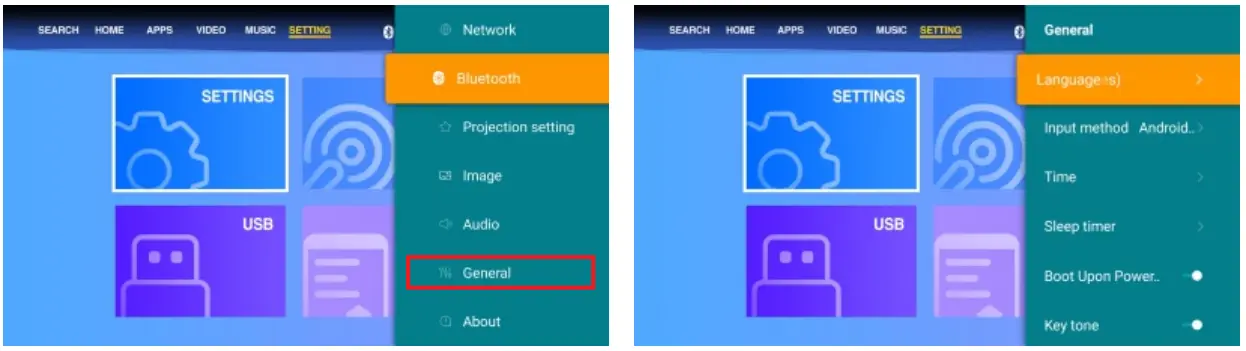 EUG 900DAB Full HD Video Projector - Time Zone Setting