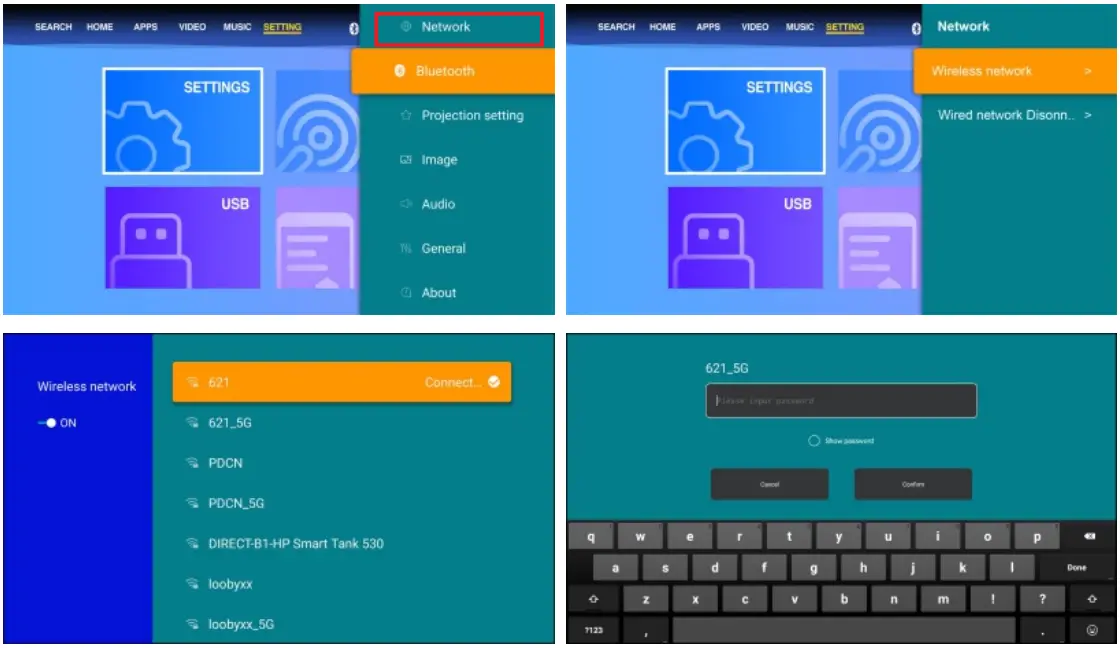 EUG 900DAB Full HD Video Projector - Wireless Connection