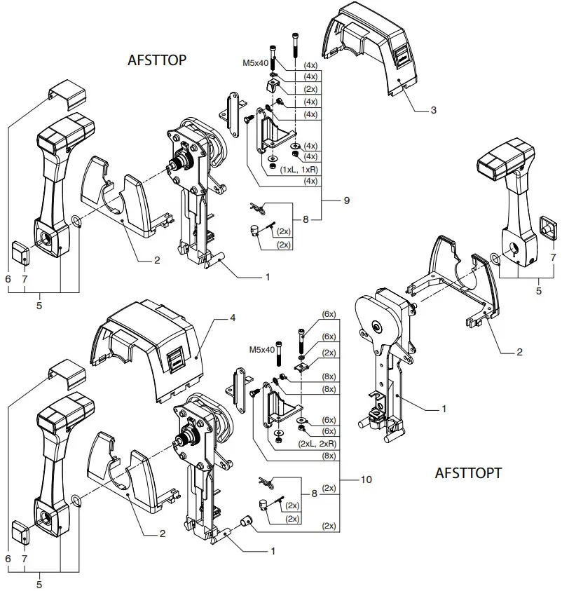 VETUS AFSTTOP Single Lever Remote Control Top Mounting - gearbox lever 9