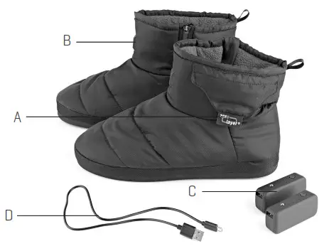 SHARPER IMAGE Heated IndoorOutdoor Slippers - FEATURES