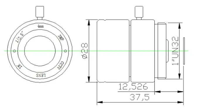ArduCam 3MP AR0331 USB Camera -LENS DIAGRAM