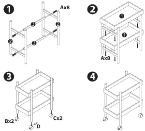 SereneLife SLSRVCRT400 2 Tier Serving Cart