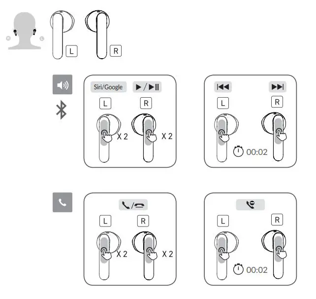 TW10 S150 Move Audio TCL User Guide - Touch Control