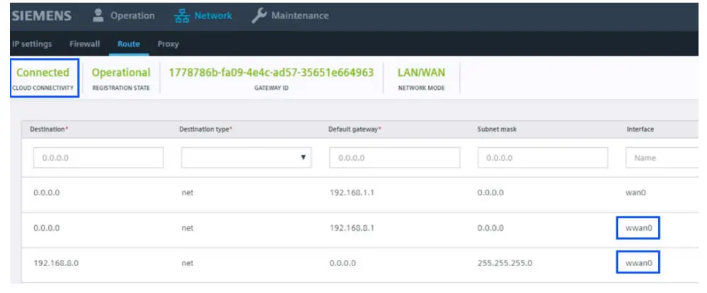 SIEMENS Connect X300 4G Dongle Setup Installation - Connected is displayed.