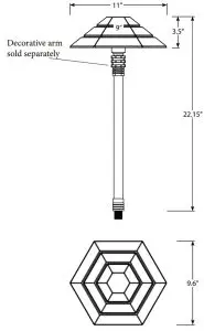 AMP Lighting AHT-3517-B-BZ Low Voltage Landscape Lighting - Dimensions