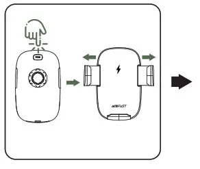 ACEFAST D10 Multi Function Wireless Charging Car Holder- Back clamp operation 2