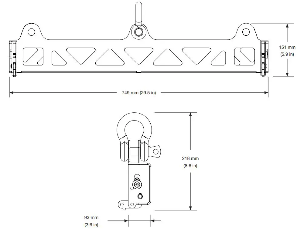 JBL Suspension Bar - Dimensions