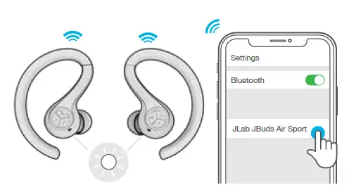 JLAB IFCEBJBAIRSPRTRBLK82 JBuds Air Sport True Wireless Earbuds 2