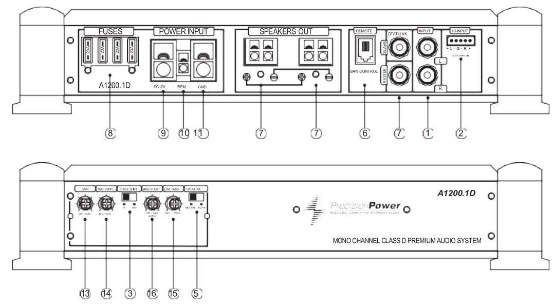 Precision Power A700 4D 4 Channel 1400W Component Speaker Tweeters Amplifier - ADDITIONAL 1