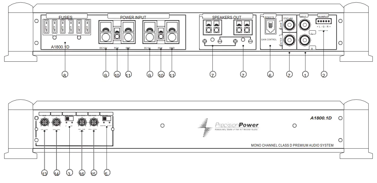 Precision Power A700 4D 4 Channel 1400W Component Speaker Tweeters Amplifier - ADDITIONAL 2