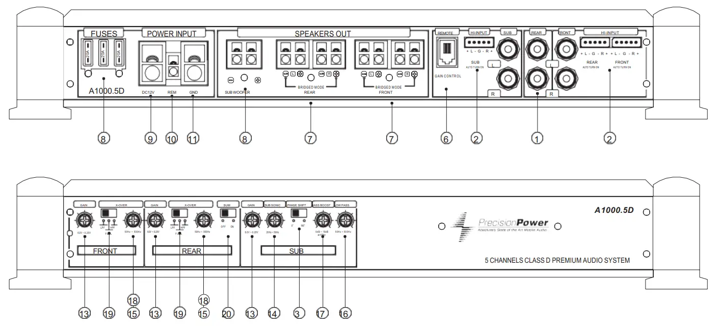 Precision Power A700 4D 4 Channel 1400W Component Speaker Tweeters Amplifier - ADDITIONAL
