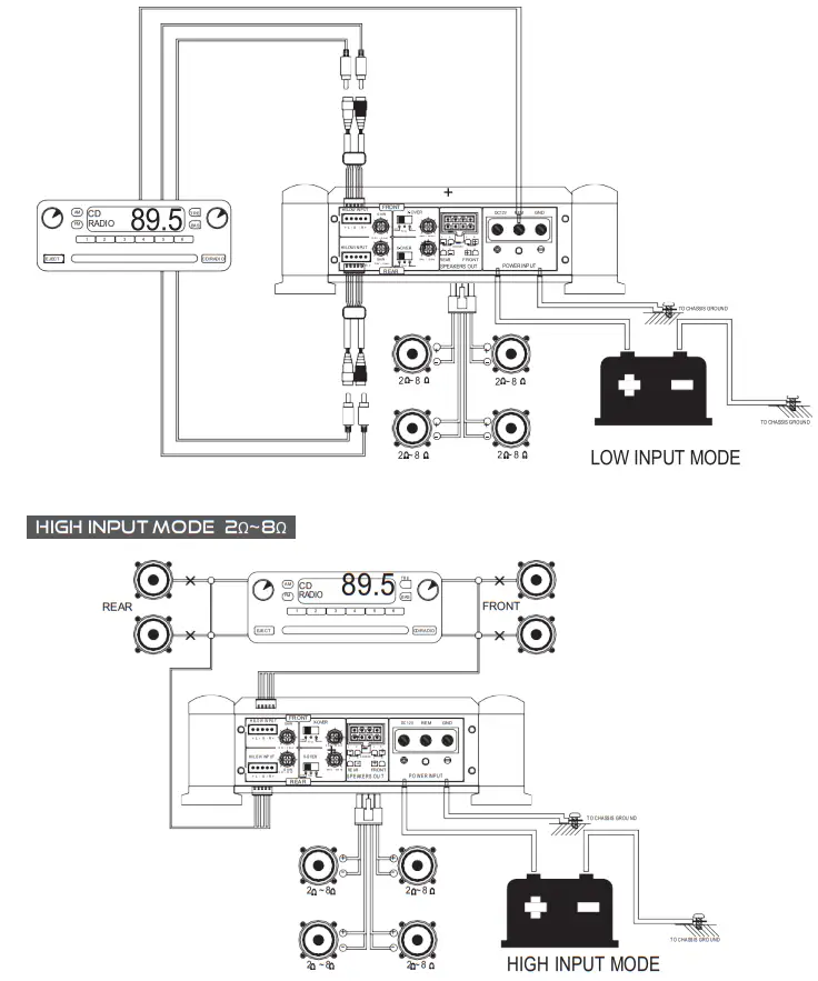 Precision Power A700 4D 4 Channel 1400W Component Speaker Tweeters Amplifier - LOW INPUT