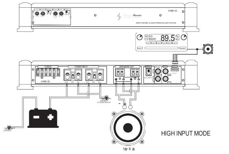 Precision Power A700 4D 4 Channel 1400W Component Speaker Tweeters Amplifier - fig 3