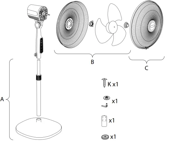 Rowenta VU444xxx Eessntial Plus Stand Fan 1A