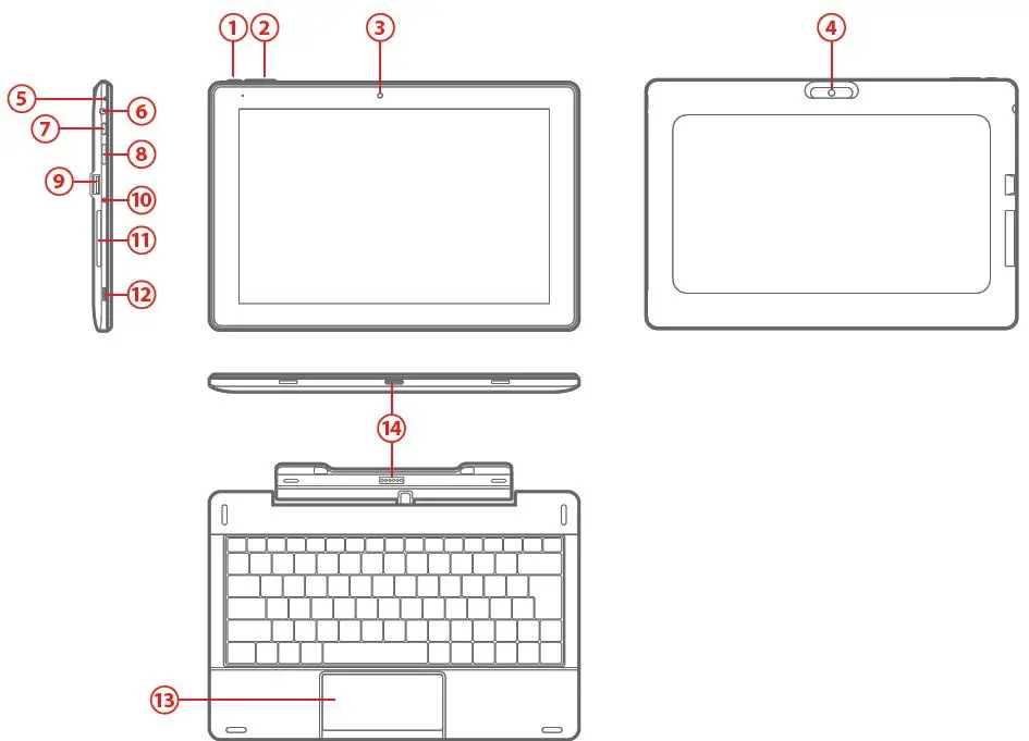 packard bell N1000 CloudBook Computer Tablet Laptop FIG3
